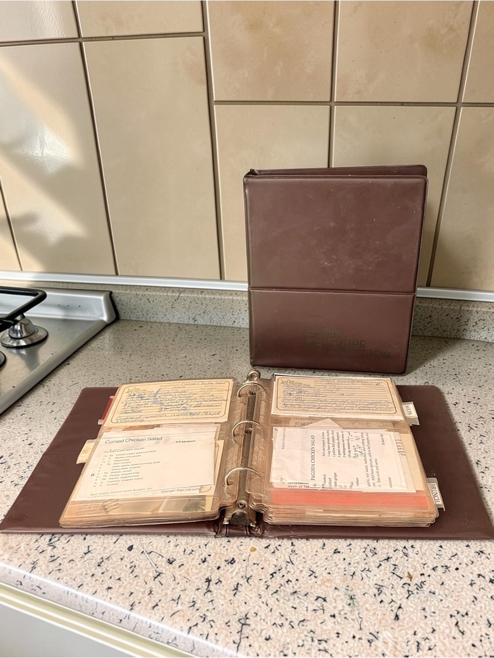 Vintage 1970’s Recipe Collector Brown Vinyl  Binders Full of Recipes